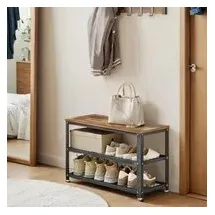 VASAGLE Schuhbank 30 x 73 x 45 cm braun-schwarz / braun