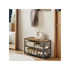 VASAGLE Schuhbank 30 x 73 x 45 cm braun-schwarz / braun