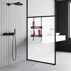 Relaxdays Duschablage zum Hängen, schwarz