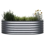 Blumfeldt Blumfeldt Hohes Garten-Hochbeet aus verzinktem Stahl - Rost- & Frostschutz, 150x60x43 cm, - einfache Montage,