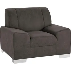 Sessel DOMO COLLECTION "Anzio", grau (dunkelgrau), B:114cm H:85cm T:93cm, Sessel, Polstersessel, wahlweise mit Federkern