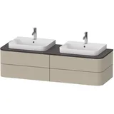 Duravit Happy D.2 Plus Waschtischunterbau für Konsole wandhängend 1600x550 mm, 4 Schubkästen, für 2 Aufsatzbecken, Farbe: Taupe Seidenmatt