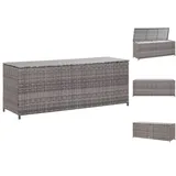 vidaXL Garten-Auflagenbox Grau 150x50x60 cm Poly Rattan