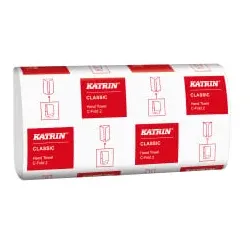 KATRIN Classic C-Fold 2 Papierhandtuch, weiß 343305 , 1 Karton = 24 Packungen à 125 Tücher