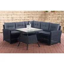CLP Sierra Gartengarnitur Polyrattan grau/schwarz