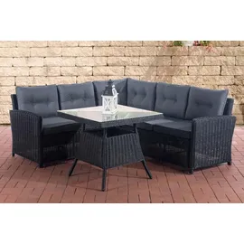 CLP Sierra Gartengarnitur Polyrattan grau/schwarz