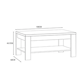 Sconto Bohol Grau Eiche 100 x 45,7 x 60 cm