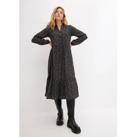bonprix Midikleid Leomuster Grau 46