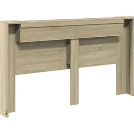 vidaXL Kopfteil-Schrank mit LED mit Regal Sonoma 180 x 16,5 x 103,5 cm