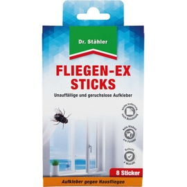 Dr. Stähler Fliegen-Ex Sticks Köderaufkleber gegen Hausfliegen 8 Stück