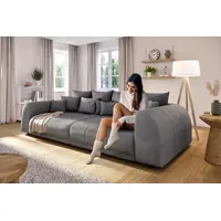 S-Style Möbel Big-Sofa Levana 5-Sitzer Boxspringfederung Lounge Sofa in Cord-Stoff grau