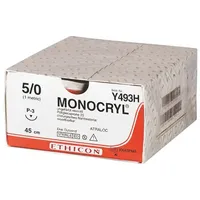 ETHICON Monocryl Nahtmaterial P3 Black ungefärbt monofil 0,45 m 1 USP 5/0 36 Stück