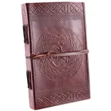 Battle-Merchant Notizbuch mit keltischem Motiv, Braun, ca. 21 x 14 cm - echtes Leder - Tagebuch - Lederbuch, handgeschöpftes Papier ca. 240 Seiten [Bürobedarf & Schreibwaren]