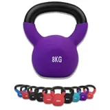 wuuhoo® Kettlebell Dwayne - Kugelhantel 2kg - 28kg aus massivem Gusseisen mit Neopren Beschichtung, Schwunghantel für Dein Krafttraining, Gewichte mit Farbcodes - Fitnessgerät für Zuhause 8 kg