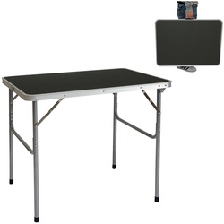 Campingtisch Aluminium Klapptisch 60x80x67cm Stahlrahmen MDF-Tischplatte Dunkelgrau praktisches Koff