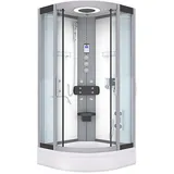 AcquaVapore Komplettdusche Duschkabine Fertigdusche Dusche D58-60T1-EC 100x100 cm mit 2K Scheiben Versiegelung