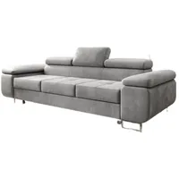 Luxusbetten24 Schlafsofa Designer Sofa Siera, mit Schlaffunktion grau