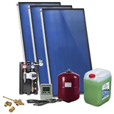 Solarpaket SUNEX für Brauchwasser mit 3x AMX 2.0 Flachkollektoren, 6,00m2, Flachdachmontage, ohne Speicher