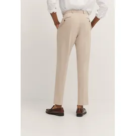 Bugatti Anzughose "Regular Fit", Herren, Gr. 56, Normalgrößen, beige (30, beige), 66% Polyester, 21% Viskose, 10% Polyamid, 3% Elasthan, unifarben, regular fit, Hosen Anzughose, Jersey-Artikel mit Stretch