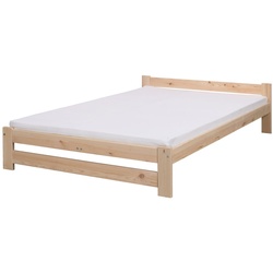 Coemo Bett Classico Holzbett Bettgestell mit Lattenrost Massivholz Kiefer 120x200 cm natur