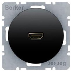 Berker High Definition Steckdose mit 90°-Steckanschluss (schwarz glänzend)