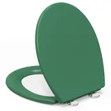 YEAUPE PRO Toilettendeckel mit Absenkautomatik, WC Sitz O Form mit Soft-Close, Grün Klodeckel mit Quick-Release Funktion für Einfach Reinigung, Toilettensitz Extra Stabil (150 kg), 44,6 x 37,2 cm