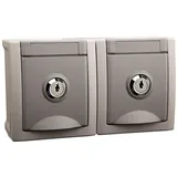 HHG 90591074-DE Nr. 4 FR-AP IP54 Steckdose abschließbar 2fach