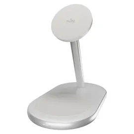 PURO 2in1 Mag Station Kabellose Ladestation für Handy und Kopfhörer - Weiß