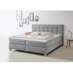 Boxspringbett HOME AFFAIRE "Moulay", grau, B:174cm L:211cm, Komplettbetten, Boxspringbett, inkl. Topper, in 3 Härtegraden, TFK auch in Härtegrad 4