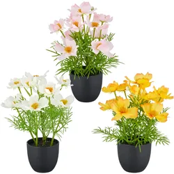 Kunstpflanze CREATIV GREEN "Cosmea", bunt, H:22cm, Kunststoff, Kunstpflanzen, mit farbenfrohen Blüten