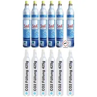 CAGO 6 x CO2-Zylinder 425 g 60l Sprudel-Wasser - Kohlensäure für Soda-Stream Wasser-Maxx