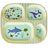 Rice Kinderteller mit 4er Einteilung Ocean Print