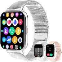 Smartwatch mit Telefonfunktion, 1,69-Zoll-Uhr, personalisierter Bildschirm Fitnessuhr, Damen, Schrittzähler,Kalorien,Herzfrequenzmesser Android IOS - Schwarz