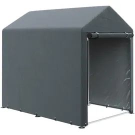 Outsunny Garagenzelt, 1,2 x 1,79 x 1,65 m Lagerzelt mit UV-Schutz, Reißverschlusstür, Wasserabweisend Foliengarage für Motorrad, Dunkelgrau