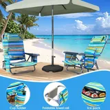 Liferun - 2er Set Strandstuhl mit Rucksackfunktion, Klappbarer Campingstuhl, Gartenstuhl - Grün