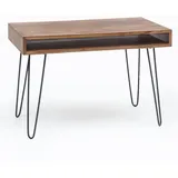 KADIMA DESIGN Schreibtisch BAGLI braun 110 x 60 x 76 cm Massiv Holz Laptoptisch Sheesham Natur, Landhaus-Stil Arbeitstisch mit 1 Ablage-fach, Bürotisch PC-Tisch | Gr.: onesize