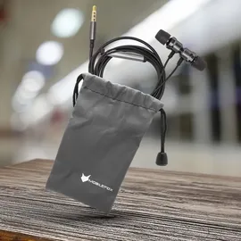 mobilefox In-Ear Kopfhörer Headset Magnet Sport Design Memory Foam Ohrhörer Mikrofon Grau