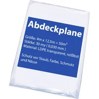 Vago-Tools 1x Baufolie Malerplane Abdeckfolie 4x12,5m 30my Plane