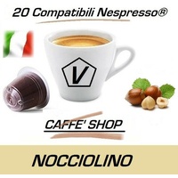 20 Kapseln kompatibel mit Nespresso®, Caffè Shop Mischung "Haselnuss"