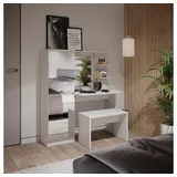 Vicco Schminktisch Jasmin 123 cm mit LED-Beleuchtung und Bank