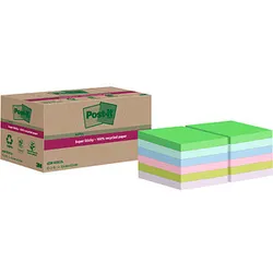 Post-it® Super Sticky Recycling Notes Haftnotizen extrastark farbsortiert 12 Blöcke