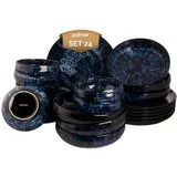 Palmer Bama Blue Kombiservice 6-tlg. dunkelblau schwarz marmoriert