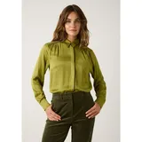 More & More Satinbluse kiwigrün