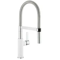 Camargue Frost Spültischarmatur  (Niederdruck, Weiß/Chrom, Glänzend)