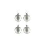 Kaemingk Christbaumkugeln Weihnachtskugeln Glas Ø 6 cm 10 Stück winterweiß emaille/matt