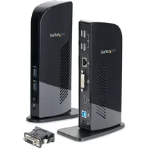Epson StarTech.com Dual Monitor USB 3.0 Laptop Docking Station mit HDMI & DVI/VGA, 6x USB-A Hub, GbE, Audio, Universal Type-A Dock - Windows/macOS/ChromeOS (USB3SDOCKHD)