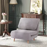 HOMCOM 2-in-1 Schlafsofa Schlafsessel Klappmatratze Gästebett Klappbett Hellgrau