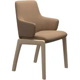 Polsterstuhl STRESSLESS "Laurel", braun (sand dinamica, walnuss), B:58cm H:92cm T:59cm, Microfaser DINAMICA (88% Polyester, 12% Polyurethan), Stühle, Polsterstuhl, Low Back mit Armlehne, Größe L, mit abgerundeten Beinen in Walnuss