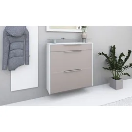borchardt Möbel Oliva Schuhschrank 89 x 24 x 96 cm braun/weiß