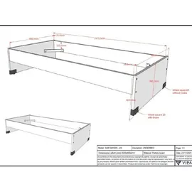 Vipack Halbhochbett SAM 90 x 200 cm Eiche Melamin Dekor weiß schwarz